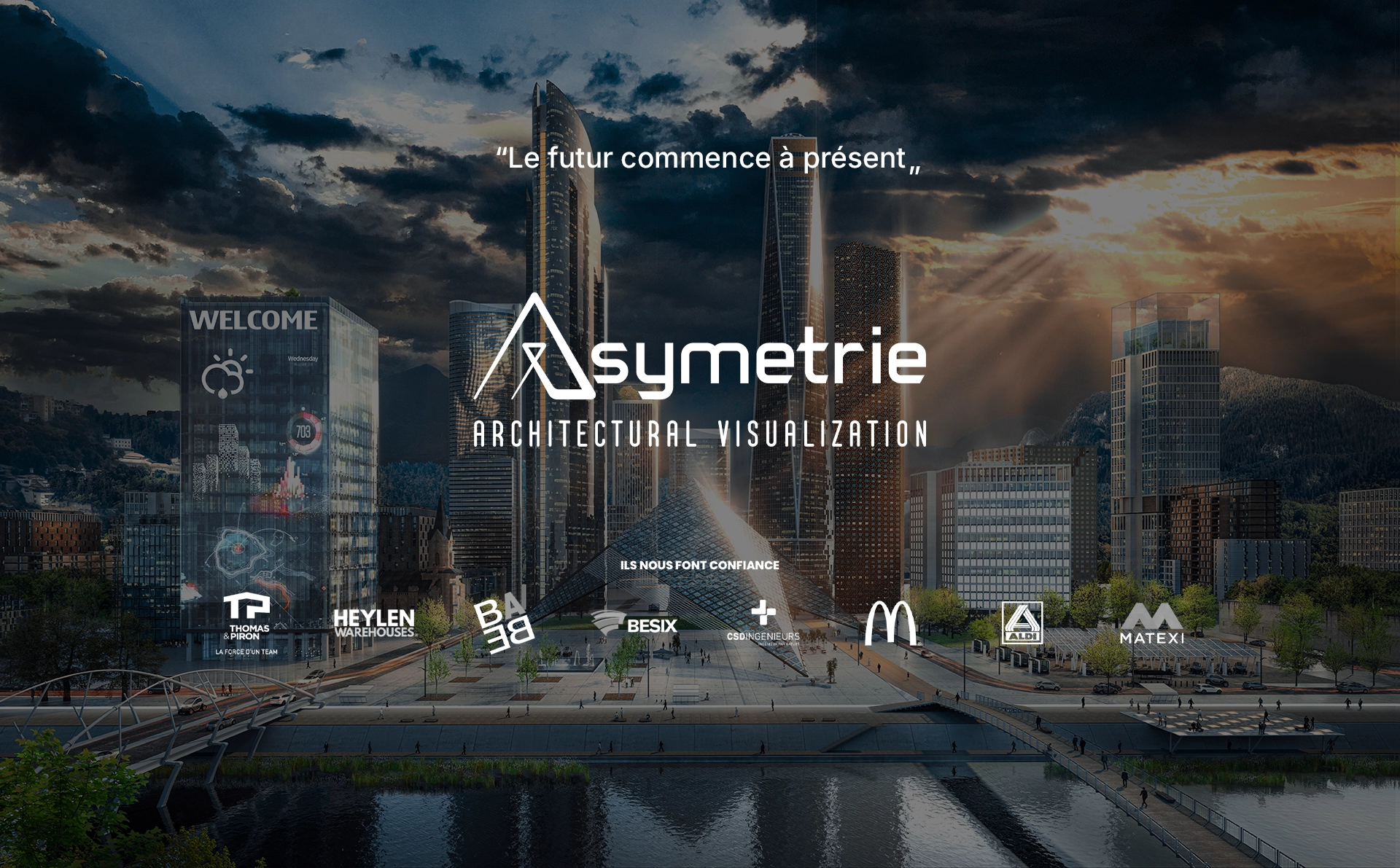 Visuel 3D d'un projet futuriste