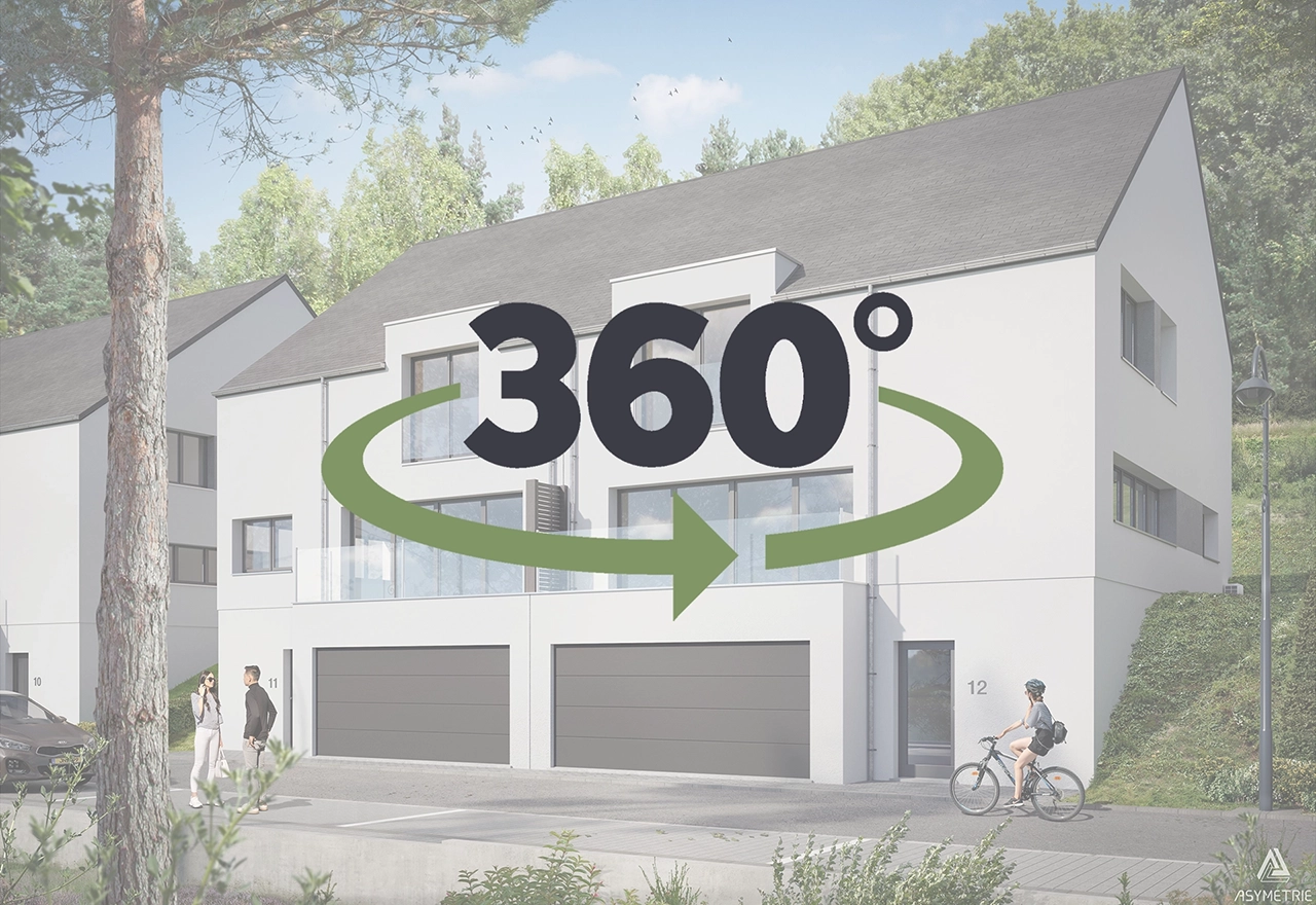 Aperçu d’une visite virtuelle 360° d’un projet immobilier à Hobscheid