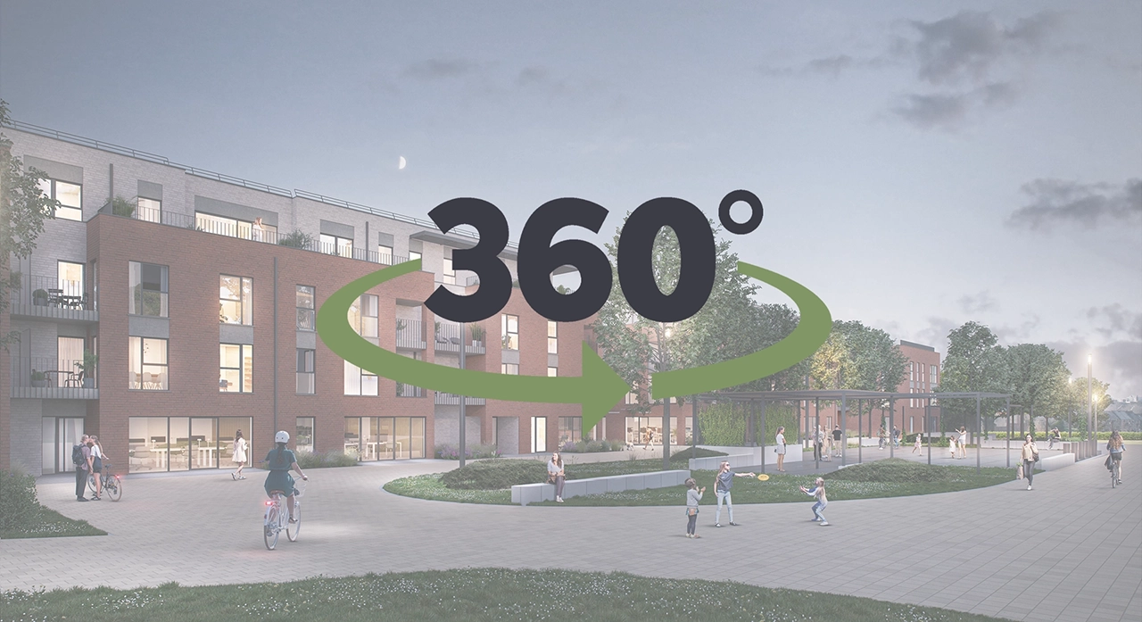 Aperçu d’une visite virtuelle 360° du projet Courbevoie à Louvain-la-Neuve