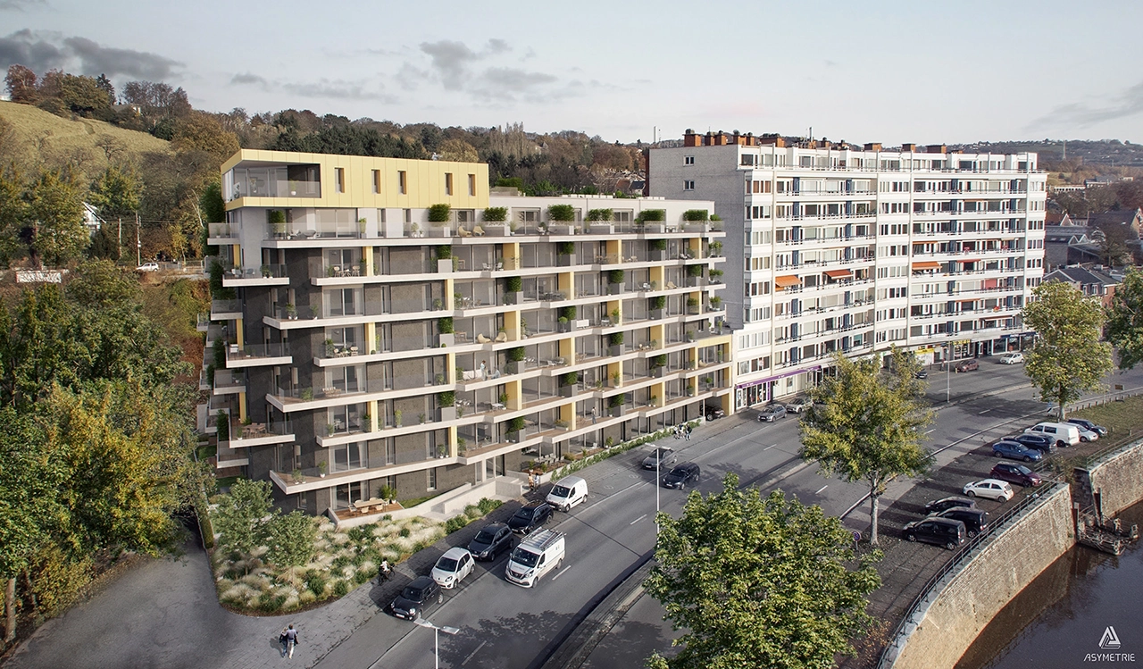 Visualisation architecturale extérieure de bâtiments à appartements