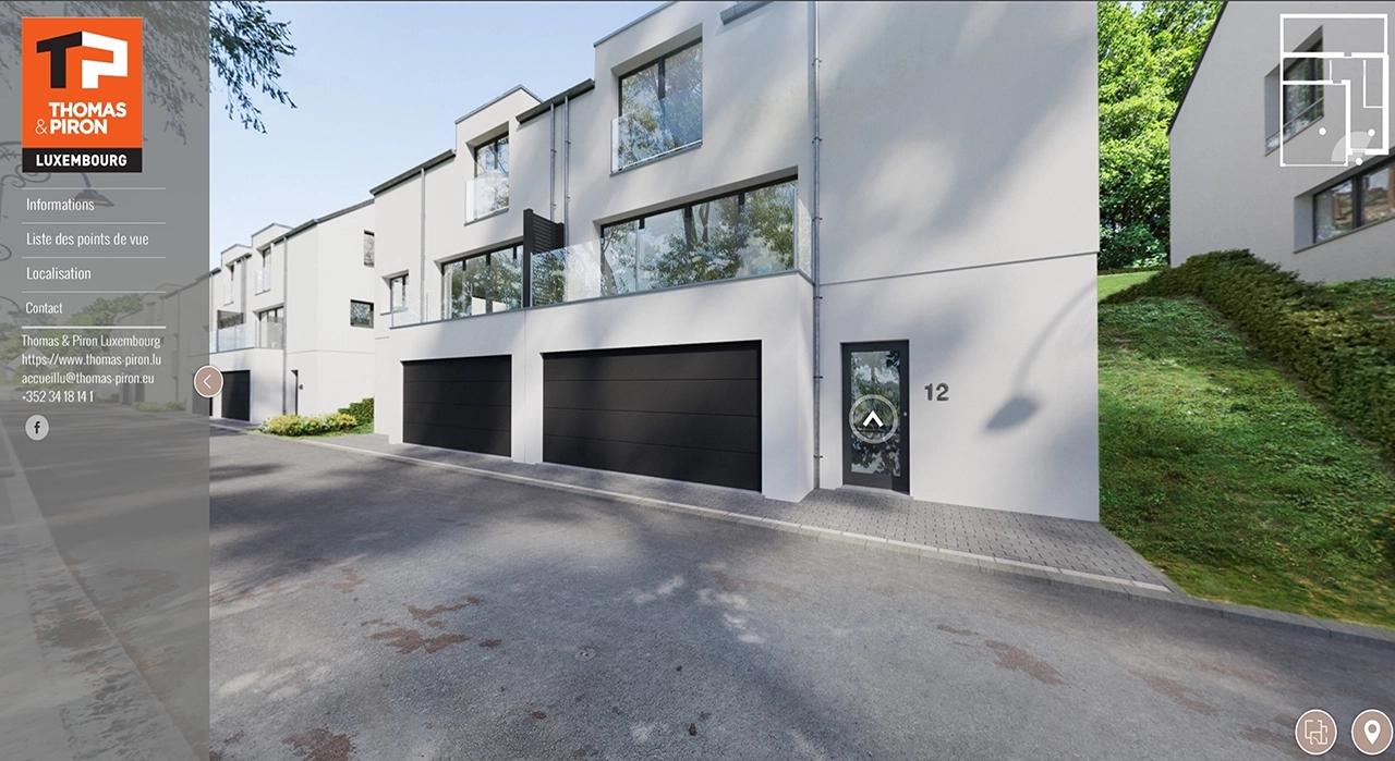 Aperçu d’une visite virtuelle 360° d’un projet immobilier