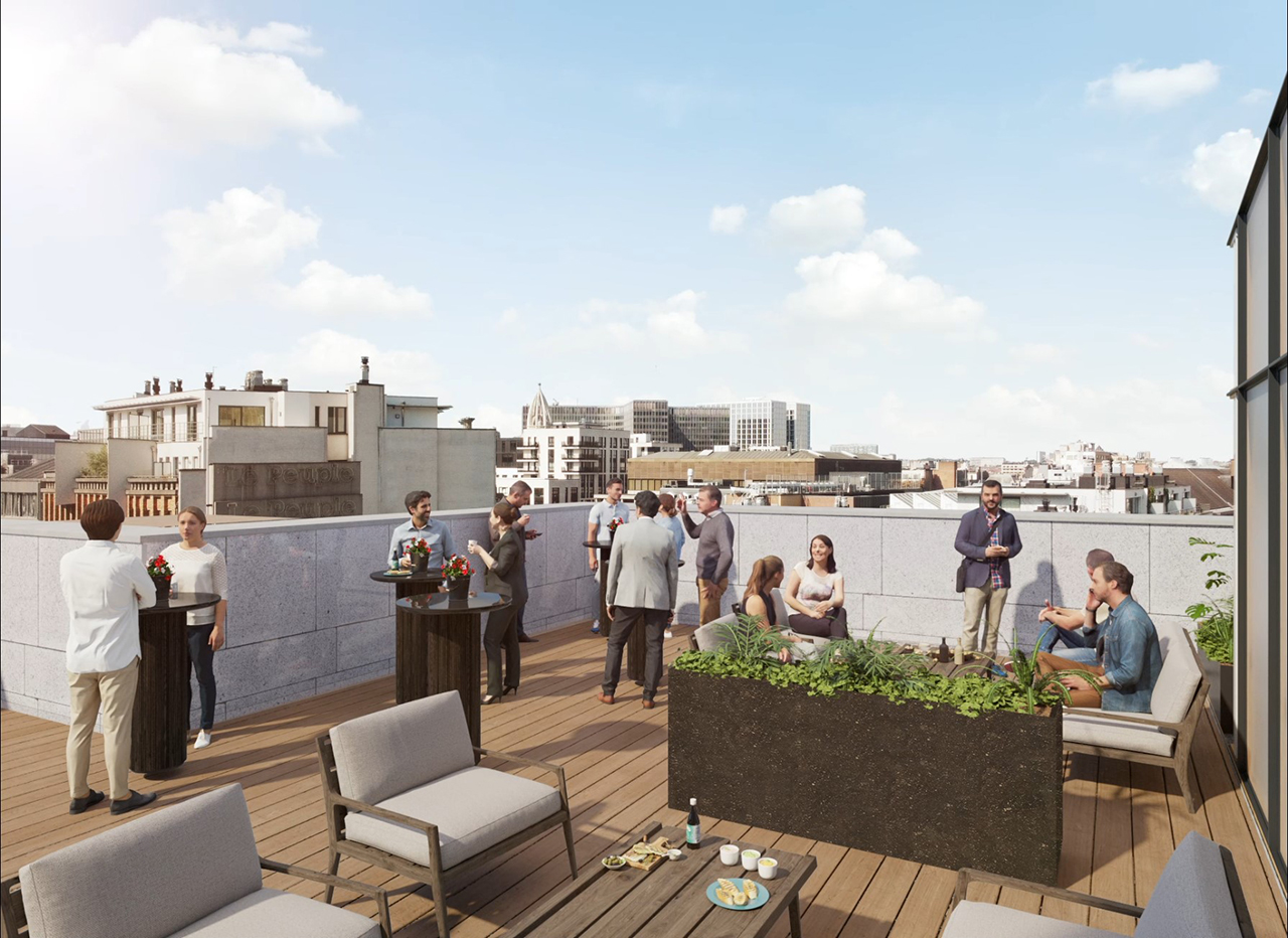 Visualisation 3D d’un rooftop du projet Pacheco à Bruxelles