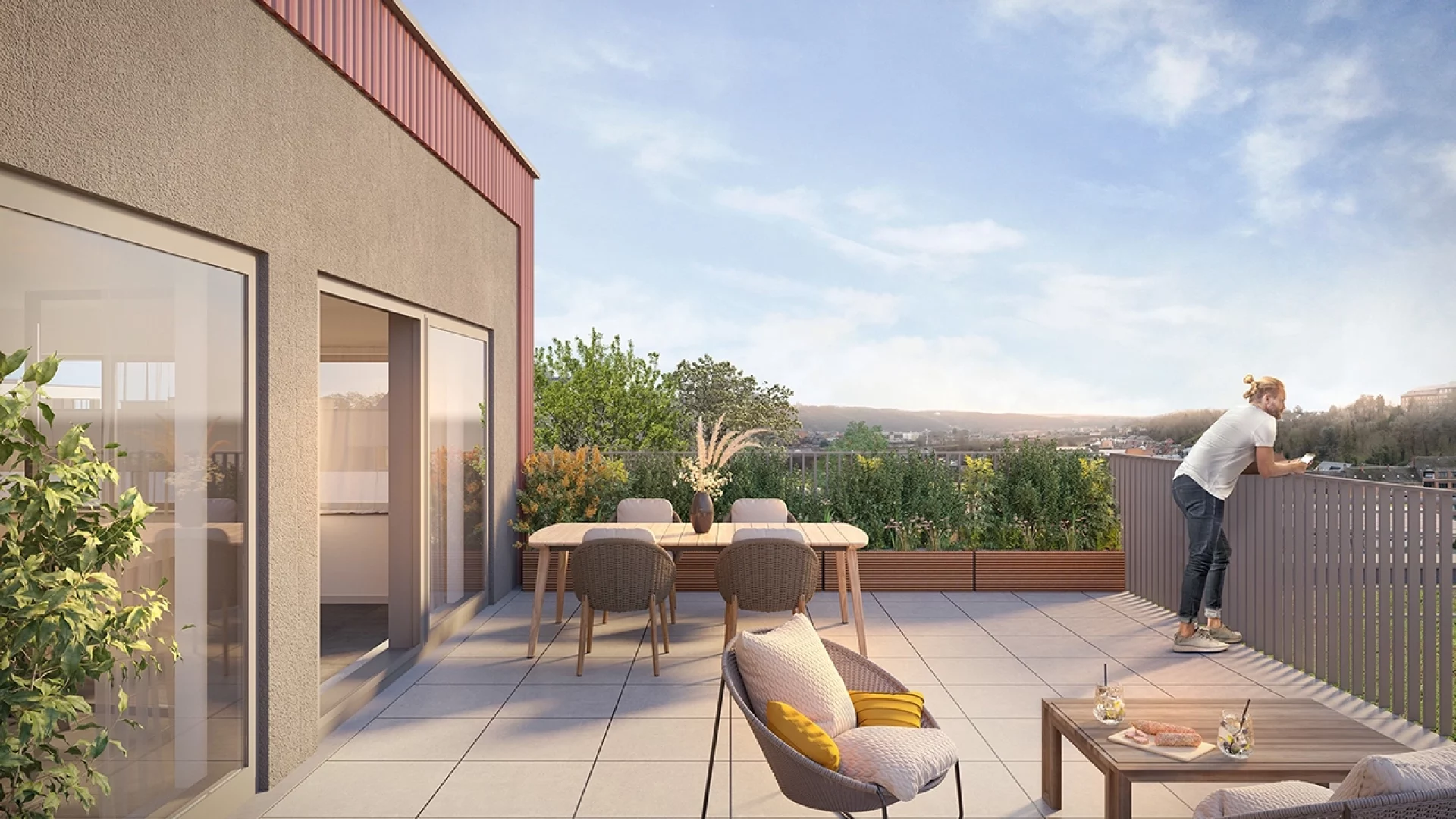 Visualisation 3D d’un balcon d’appartement et de son environnement