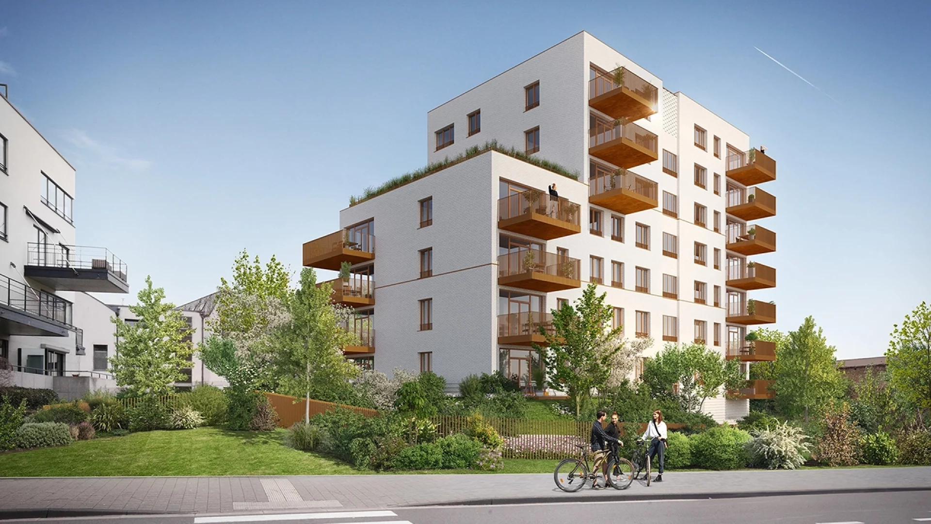 Visualisation 3D extérieure d’un immeuble à appartements